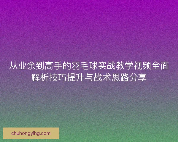 从业余到高手的羽毛球实战教学视频全面解析技巧提升与战术思路分享